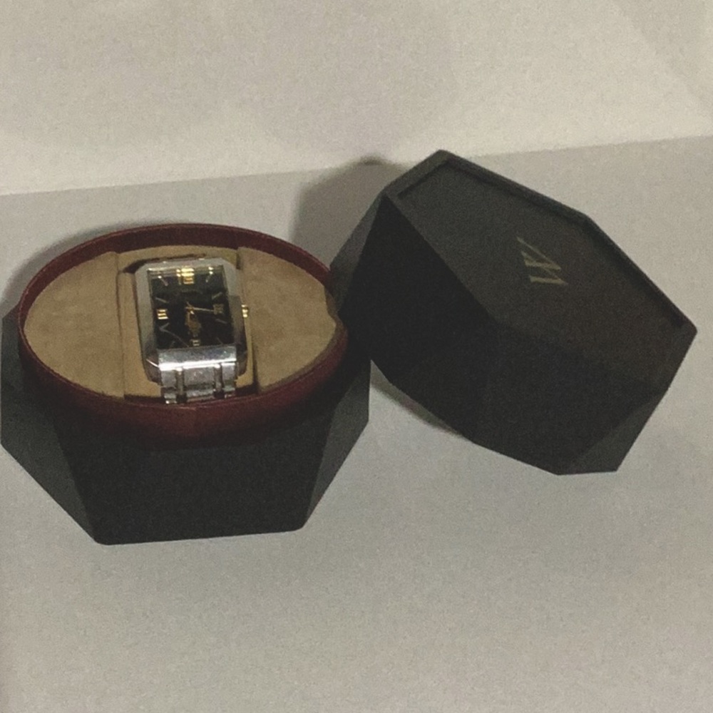 Silver and Black Watch in Box